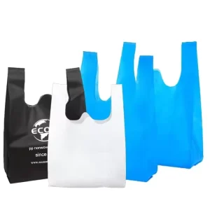 Custom Packaging Fusheng Non Woven Fabric Storage Tote Bag Foldable Reusable Shopping T Shirt Laminated Letter Pattern Shoulder
