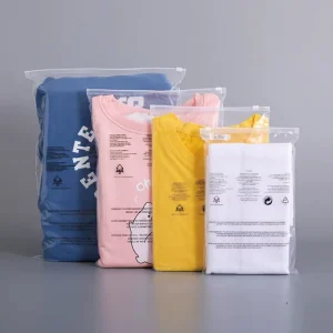 Custom Packaging Printed Logo Self Sealing Shirt Clothes Zip Lock Clear Zip Lock Plastic Zipper Frosted Clothing Bags