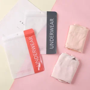 Custom Packaging Zipper Pouch Underwear Hair Plastic Packaging Bags Clothing Package Bags for Custom Garment Bags