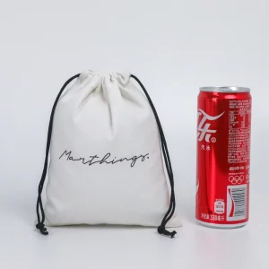Custom Packing Fabric Pouch Small Drawstring Bag Cotton Muslin Organic Packaging Bags for Dust Bag