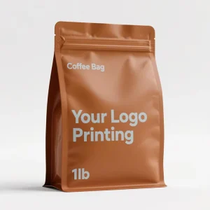 Custom Print LOGO 2kg 5kg 10kg 20kg Moisture Proof Coffee Packaging Flat Bottom Bag with Valve and Zipper