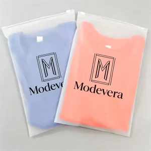 Custom Print Logo Zipper Clear Garment Packaging Bag with Zipper Clothing Transparent Plastic Bags