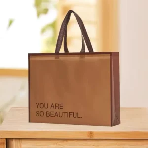 Custom Print Non Woven Shopping Bag Minimalist Eco Friendly Reusable Tote Bag for Fashion Apparel Packaging