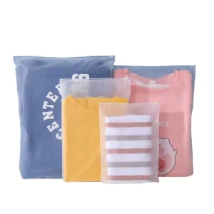 Custom Print logo Eco Friendly Ziplock Clear Garment Packaging Bag with Zipper Clothing Transparent Opp Plastic Bags