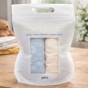 Custom Printed Baby Clothing Packaging Bag With Window Handle Eco Friendly Garment Bag Recyclable for Underwear Packaging