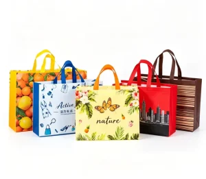 Custom Printed Biodegradable Recycled Polypropylene Non Woven Eco Reusable Shopping Tote Bag Heat Transfer Supermarket Gift
