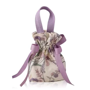 Custom Printed Flower Biodegradable Cotton Drawstring Pouches for Rings Bracelets Jewelry Gift & Wedding Packaging Bags