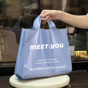 Custom Printed HDPE Plastic Garment Bags with Punch Holes Clear Clothing Cover Bags Retail Shopping Bags Packaging Supplier