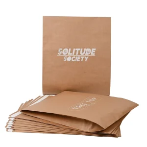 Custom Printed Kraft Paper Bag T shirt Clothing Paper Mailer Bag With Adhesive Strip And Tear Strip Paper Mailer Bag