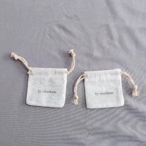Custom Printed Logo Cotton Packaging Bag Gift Storage Small Drawstring Cotton Pouch