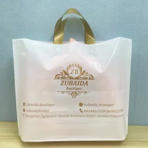 Custom Printed Logo Design LDPE HDPE Handle Plastic Bag Die Cut Bag Shopping Bag for Clothing shoe Packing