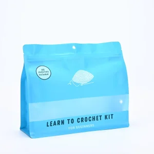 Custom Printed Logo Eco Friendly Biodegradable Packaging Bag Stand Up Knitted Yarn Ball Bags Open The Window Bags