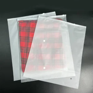 Custom Printed Logo Frosted Zipper Clothing Packaging Plastic Bag for Clothes T Shirts Socks Shoes in Stock Selling