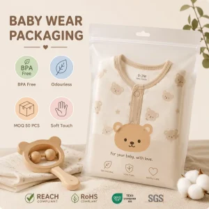 Custom Printed Logo Matte Frosted PE Zipper Bags for Apparel Socks Shoes & Fur Recyclable Packaging
