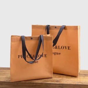 Custom Printed Logo Non Woven Fabric Gift Packaging Tote Bag Reusable for New Clothing Stores and Supermarkets