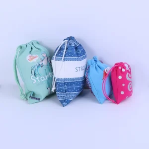 Custom Printed Logo Organic Cotton Drawstring Pouch Bag Velvet Dust Gift Dust Packaging Storage Pouches