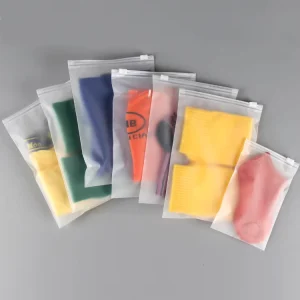 Custom Printed Logo Packaging Bags for Clothes EVA Frosted Plastic Bags with Zipper Lock