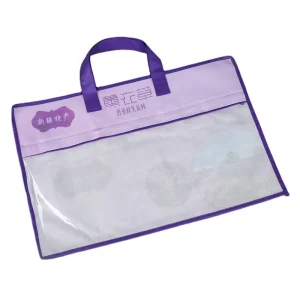 Custom Printed Packaging Transparent Plastic PVC Home Textile Zipper Pillow Bag Non Woven Tote Bag for Package Duvet