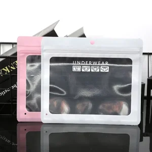 Custom Printed Reusable Plastic Zip Lock Bag Underwear Clothing Packaging Bags with logo