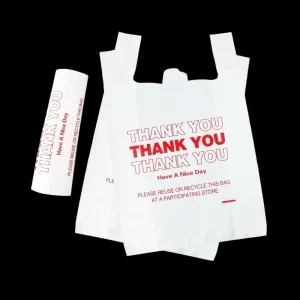 Custom Printed Transparent Heavy Duty PE Shopping Bag Waterproof Side Gusset Design For Supermarket Packaging