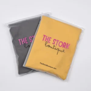 Custom Printed Transparent Zipper Bags Biodegradable Frosted Side Gusset Packaging For Garments T-Shirts Clothes