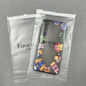 Custom Printed Zip PVC Lock Bags Cell Phone Case Packaging Frosted PVC Plastic Bag Customized Zipper Pouch Bag With Logo Print