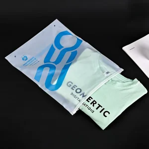 Custom Printing Biodegradable Compostable PLA Corn Starch Plastic Zip Lock Bag Frosted Zipper Bag For Clothes