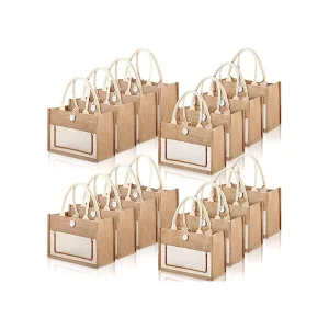 Custom Printing Logo Natural Eco Friendly Recycle Jute Shopping Tote Bag