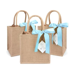 Custom Printing Logo Natural Gunny Eco Friendly Jute Tote Bags Recycle Foldable Jute Shopping Bag
