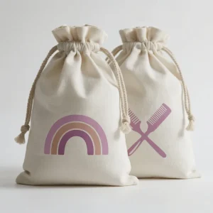 Custom Printing Raw Cotton Package Bags Natural Cotton Fabric Drawstring Bag Packing With Personal Care