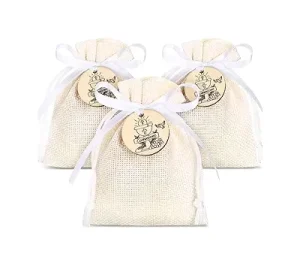 Custom Printing logo Burlap Bag Food Grade Packaging Jute Drawstring Bag