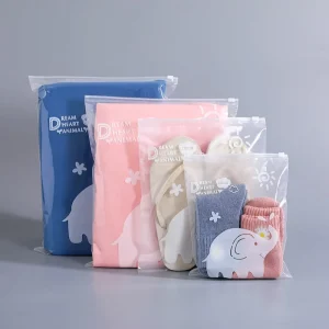 Custom Resealable Recyclable Zipper Plastic Clothing Packaging Bag with Custom Logo for Garments Packaging