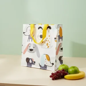 Custom Reusable Tote Eco Friendly Waterproof Non Woven Multi Size Shopping Bag Recyclable Laminated Folding Style Shoulder Strap