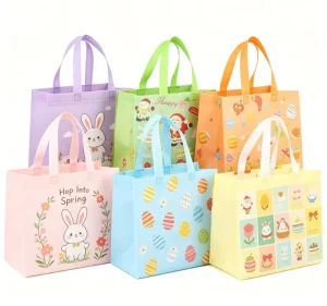 Custom Screen Heat Transfer Logo Recycled PP Non Woven Eco Reusable Shopping Shoulder Tote Bag for Promotion Grocery Cosmetic