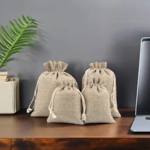 Custom Size Bag Drawstring Pouch Jute Hessian Bag Coffee Bean Packaging Gunny Burlap Bag