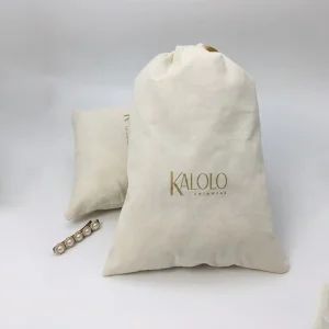 Custom Size High Quality Recycled Soft Cotton Gift Packaging Drawstring Bags Natural Cotton Pouch