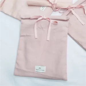 Custom Size Recycled Eco Friendly Cotton Clothing Envelope Bag Organic 100% Muslin Cloth Gift Packaging Dust Bag With Woven labe