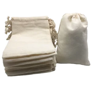 Custom Small Cotton Bag Eco friendly Reusable Gift Packaging Canvas Drawstring Bag