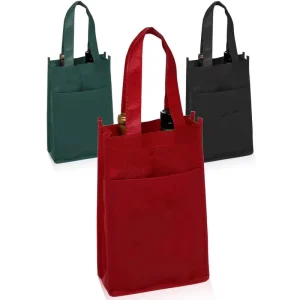 Custom Wine Bottle Gift Bag Holder Wine Bag 4 Bottle Custom Non Woven Wine 6 Bottle Shopping Tote Bag