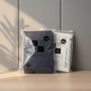 Custom Ziplock Garment Display Bag with Logo Socks Underwear Self Sealing Slide Zipper PE Clear Clothing Plastic Packaging Bag