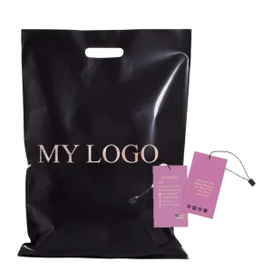 Custom logo Design Printed Plastic Shopping Bag Die Cut Bag Plastic Packaging Bags with Handle