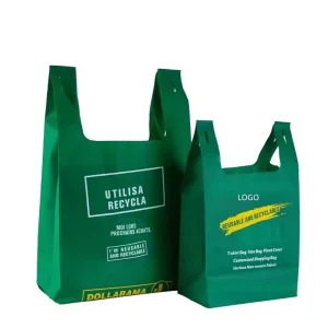 Custom logo Eco Friendly Folding Reusable Fabric Grocery Shopping Non Woven Bags Tnt Bag