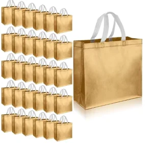 Custom logo Laminated Non woven Fabric Plain Color Handbag Gift Packaging Eco friendly Bags