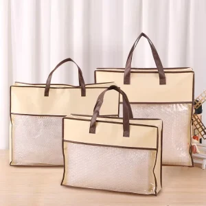 Custom logo Non Woven Woven Zipper Bag for Bedding Packing Package