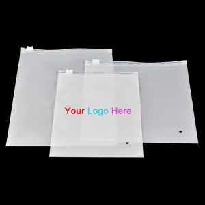Custom logo Recyclable Garment Packaging Bag Self Sealing Eva Pe Frosted Zipper Bag for Clothing