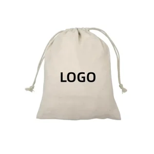 Customised Recyclable Cotton Linen Drawstring Bags With Custom Printed Logo Reusable Packaging