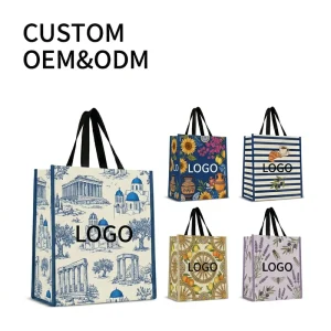 Customizable Logo Eco Non Woven Packaging Bags Recyclable Supermarket Exhibition Use Custom Color Available