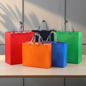 Customizable Non Woven Fabric Packaging Bags with Printed Logo Color Shopping Bags for Clothing Store Stock Available