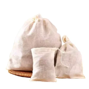 Customizable Recyclable Cotton Bags Drawstring Fabric Pouch Tea Packaging Factory