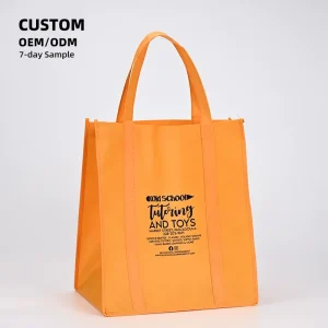 Customizable Reusable Non Woven Eco friendly Fashion Design Durable Long Rope Zipper Closure 7 Colors Screen Shopping Bag